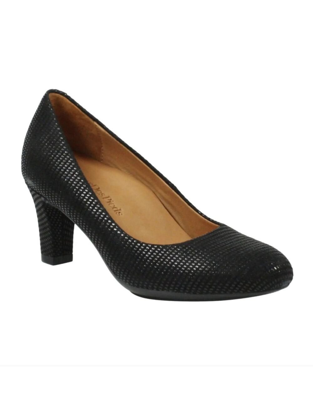 L’AMOUR DES PIEDS JAKOBY 2.5" HEELS – WOMEN'S SIZE 6.5 – BLACK RAINDROP SUEDE